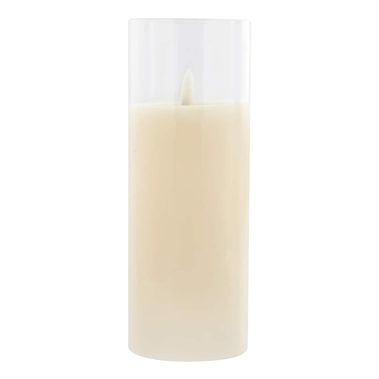 3" x 8" Flickering Flame LED Glass Wax Candle by Ashland®